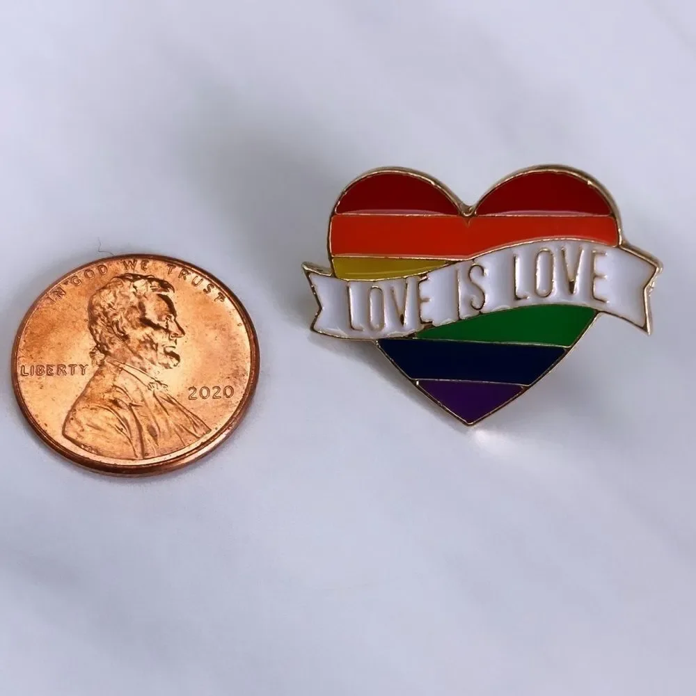 LGBT Love Heart Pin/ Brooch